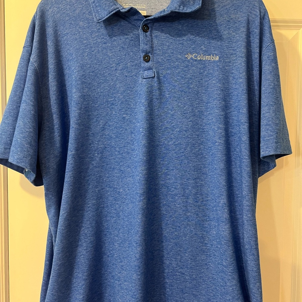 Columbia Men's Heathered Blue Polo